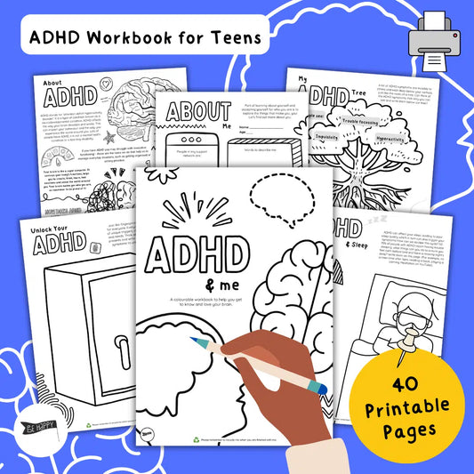 ADHD & Me – A Colourable Workbook for Teens, Pre-Teens and Young Adults