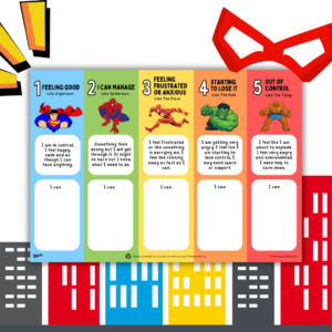 5 Point Superhero Scale - Printable Emotional Regulation Scale for Kids
