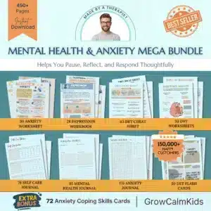 DBT Worksheets & Anxiety Journal Bundle - Printable Mental Health Workbook