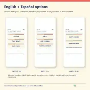 English, Spanish and paired-language options for Hispanic Heritage Month displays